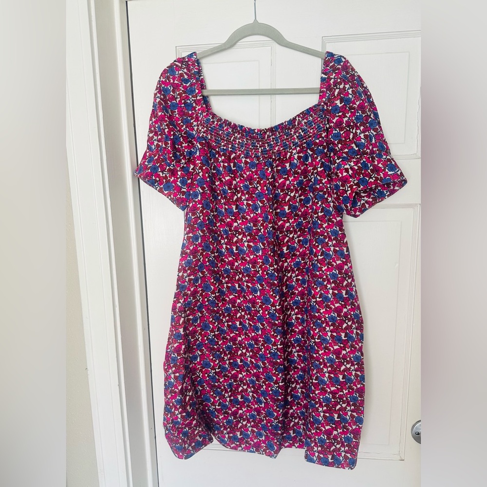 J. Crew Pink and Blue Floral Mini Dress